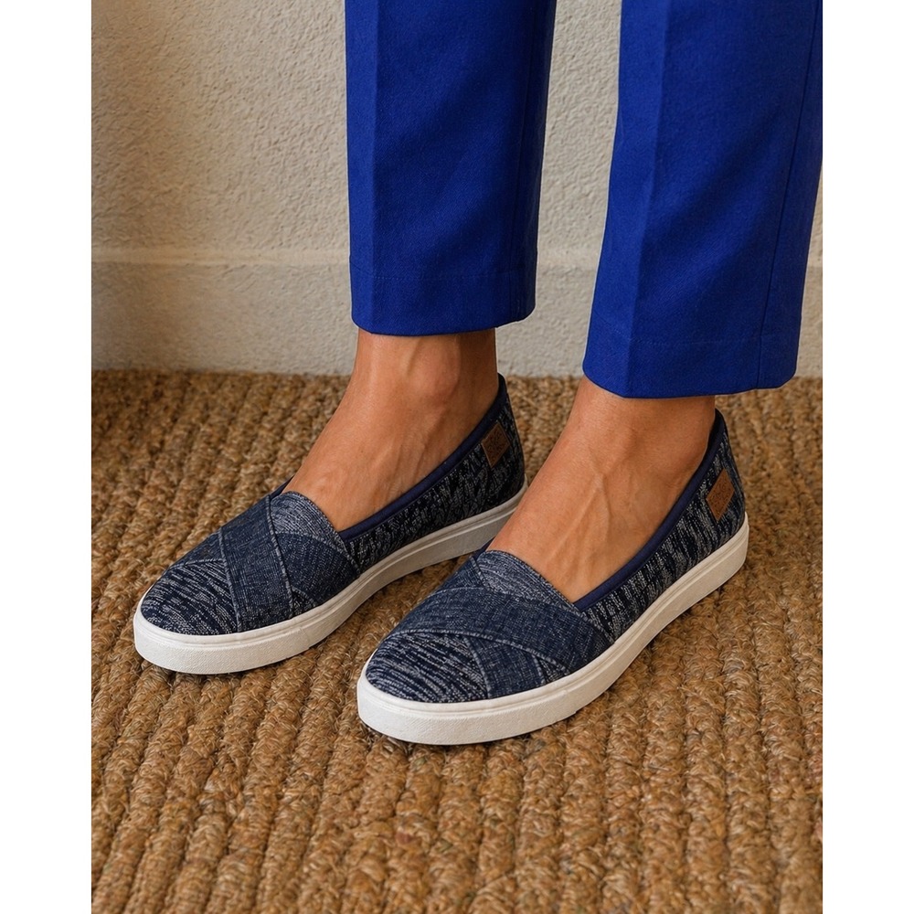 Blowfish Malibu Lacey Navy Marled Slip‎ On Sneakers Crisscross Straps 9M